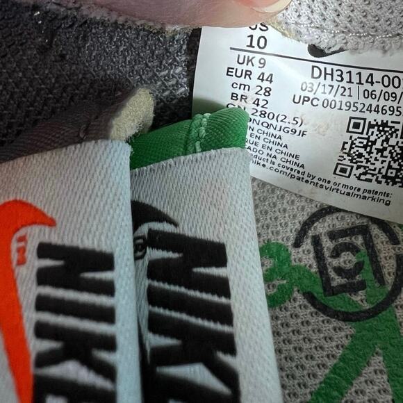 Nike Mens 10 LDWaffle DH3114 001 Sacai x Clot Cool Grey Green Size 10 No Laces main image 4